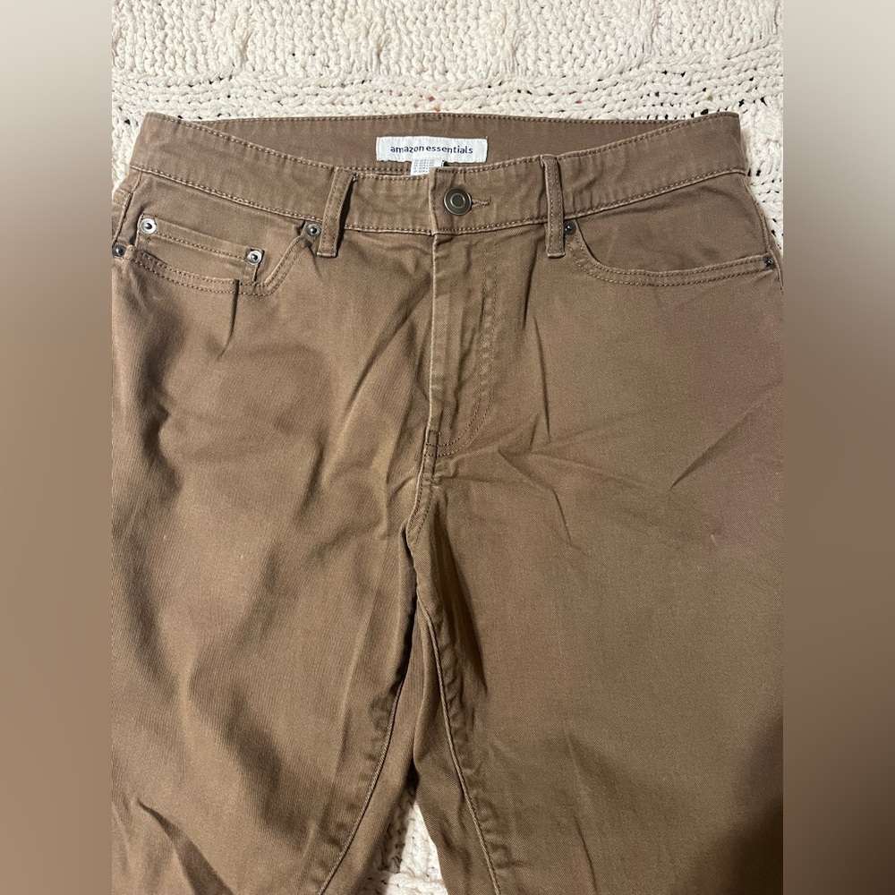 Amazon Essentials Men's 32 X 30 Brown Twill Pants